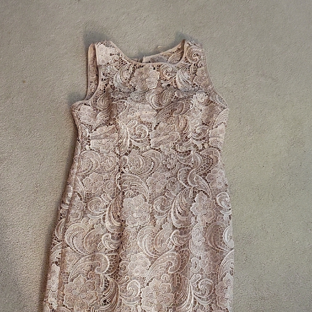 Adrianna Papell Cream Lace Mini Dress